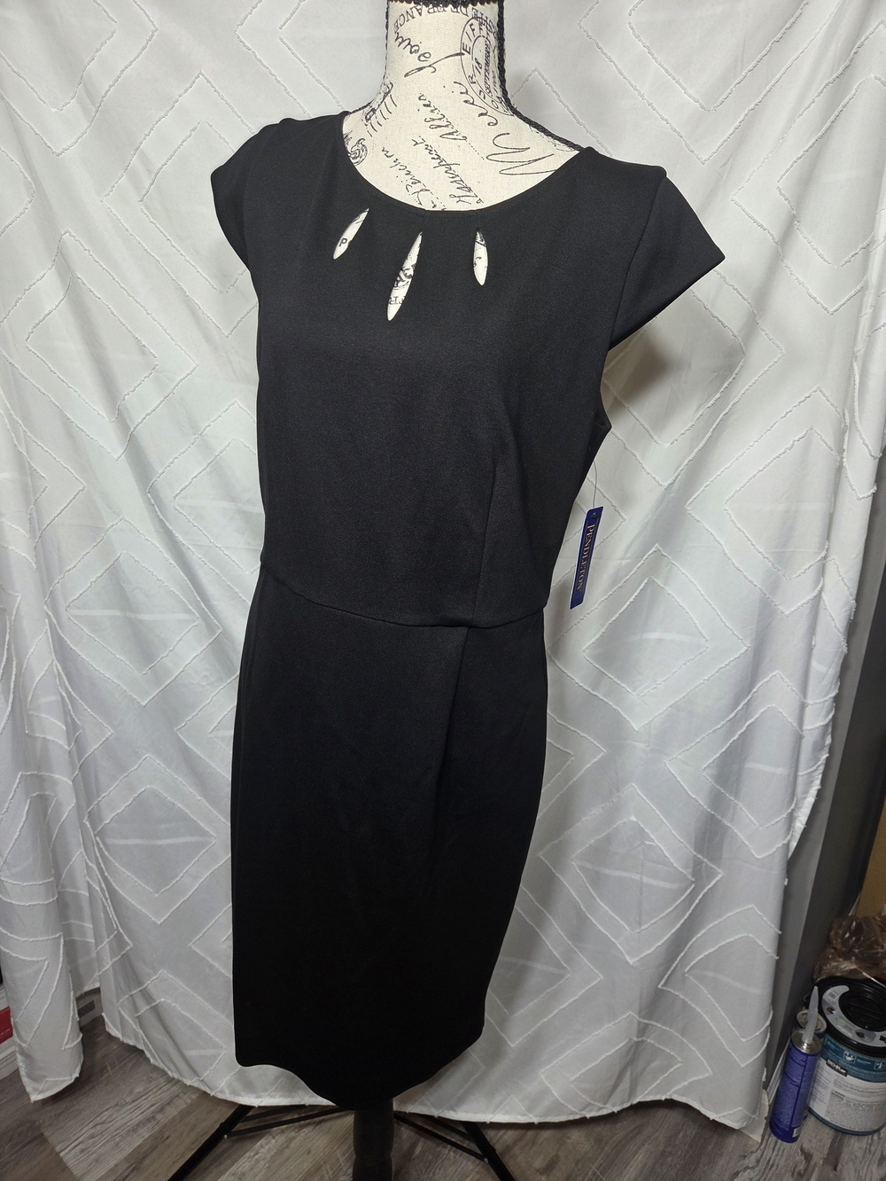 Pendleton Black Midi Dress with Notch Keyhole Details